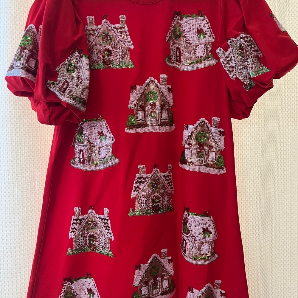 Red Cottage Print Dress